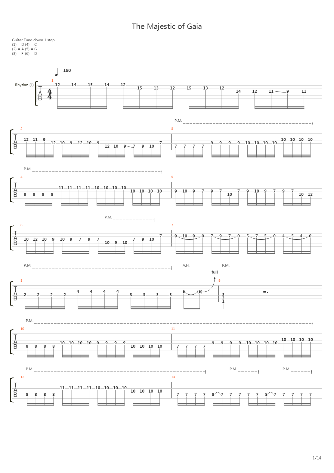 The Majestic Of Gaia吉他谱