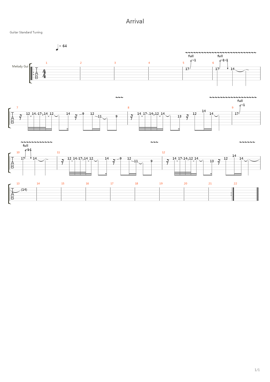 Arrival吉他谱