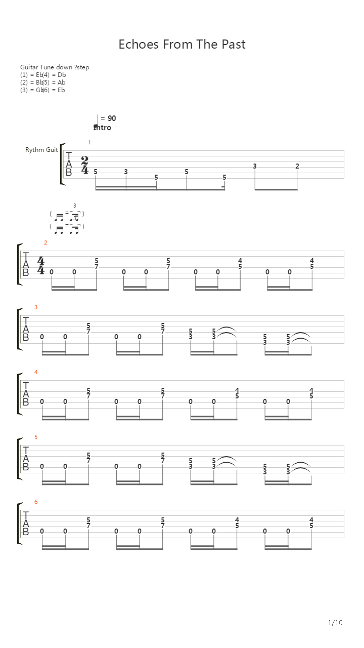 Echoes From The Past吉他谱