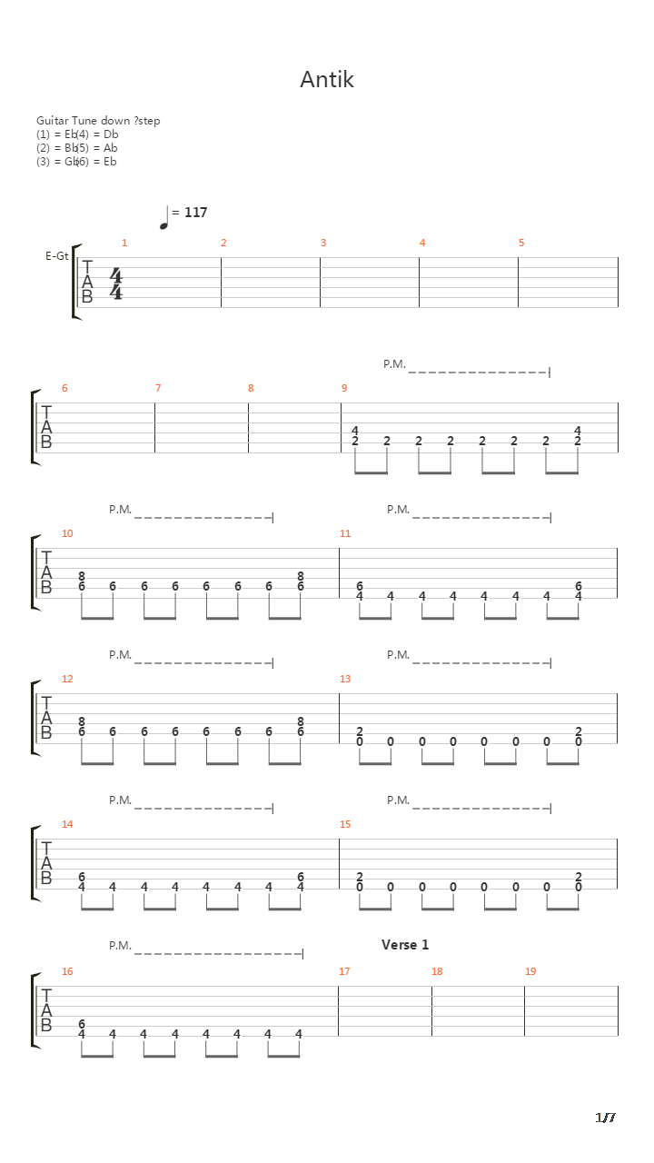 Antik吉他谱