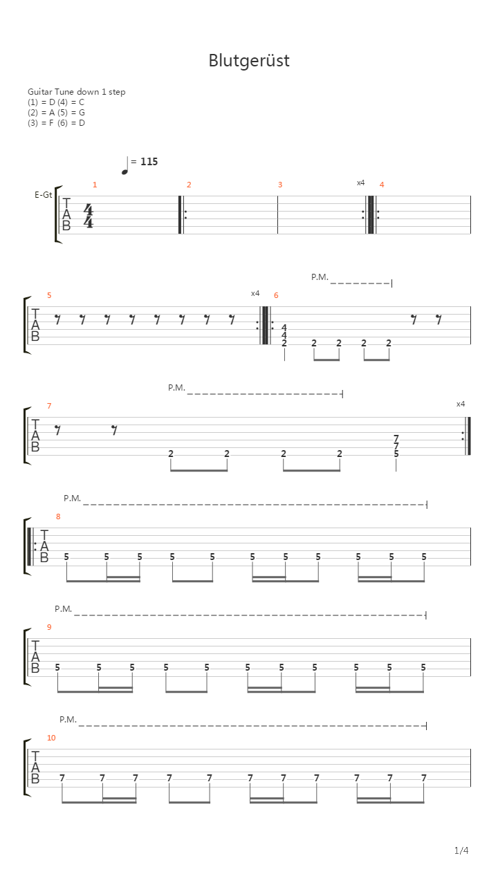 Blutgerust吉他谱