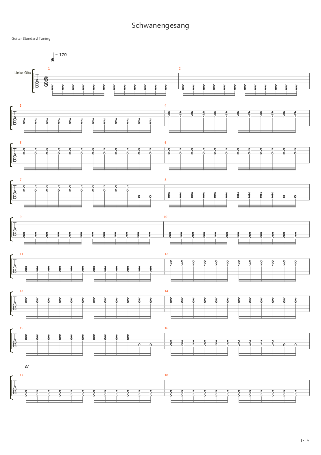 Schwanengesang吉他谱