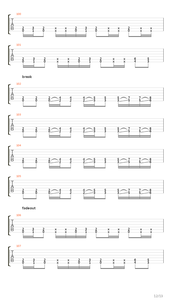 Cockroaches吉他谱