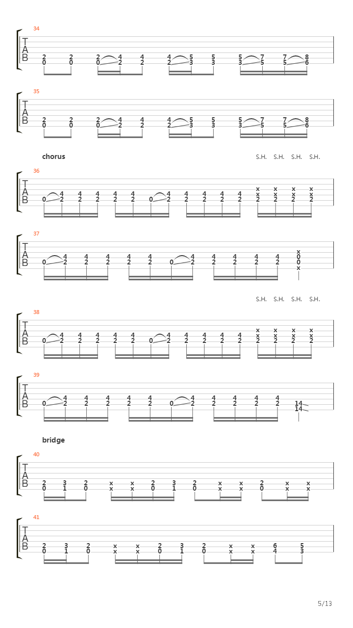 Cockroaches吉他谱