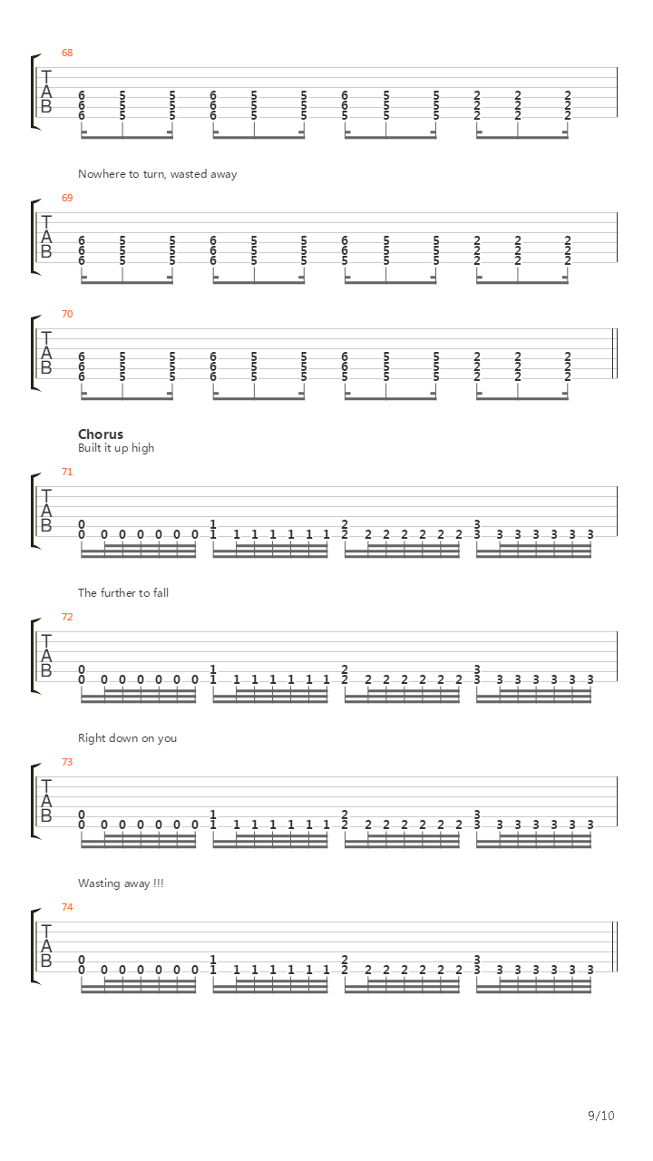 Wasting Away吉他谱