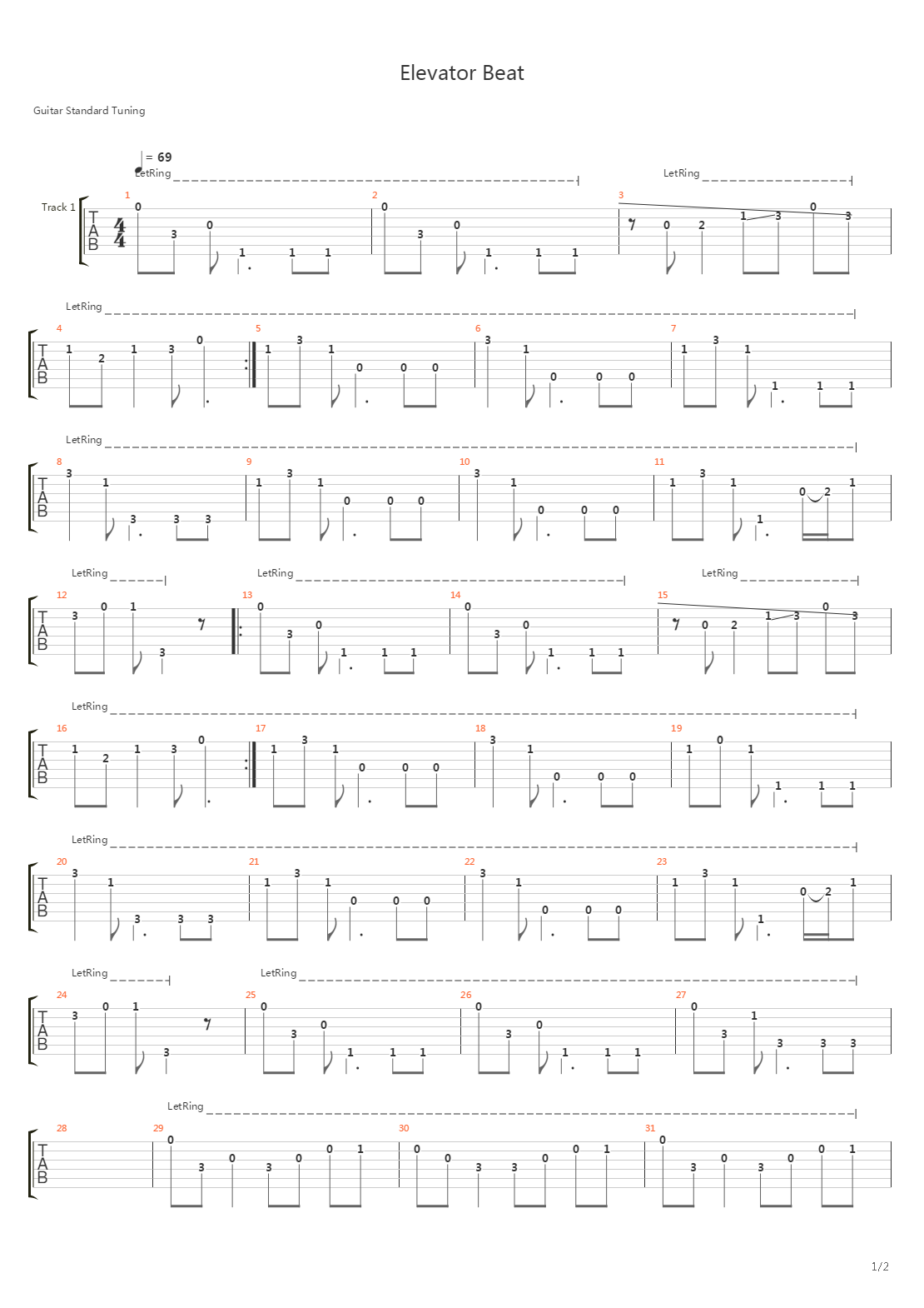 Elevator Beat吉他谱