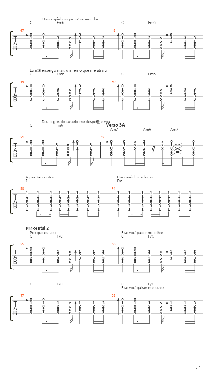 Cegos Do Castelo吉他谱