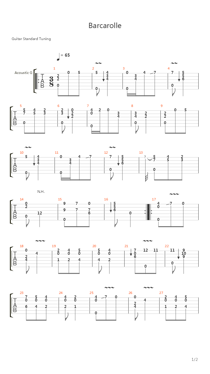 Barcarolle吉他谱