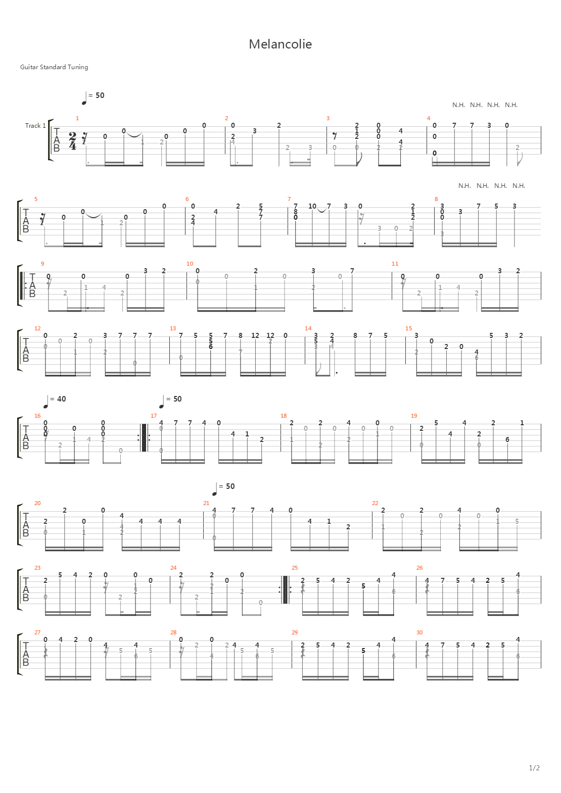 Melancolie吉他谱