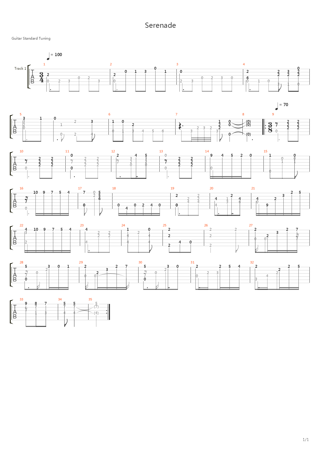 Serenade吉他谱