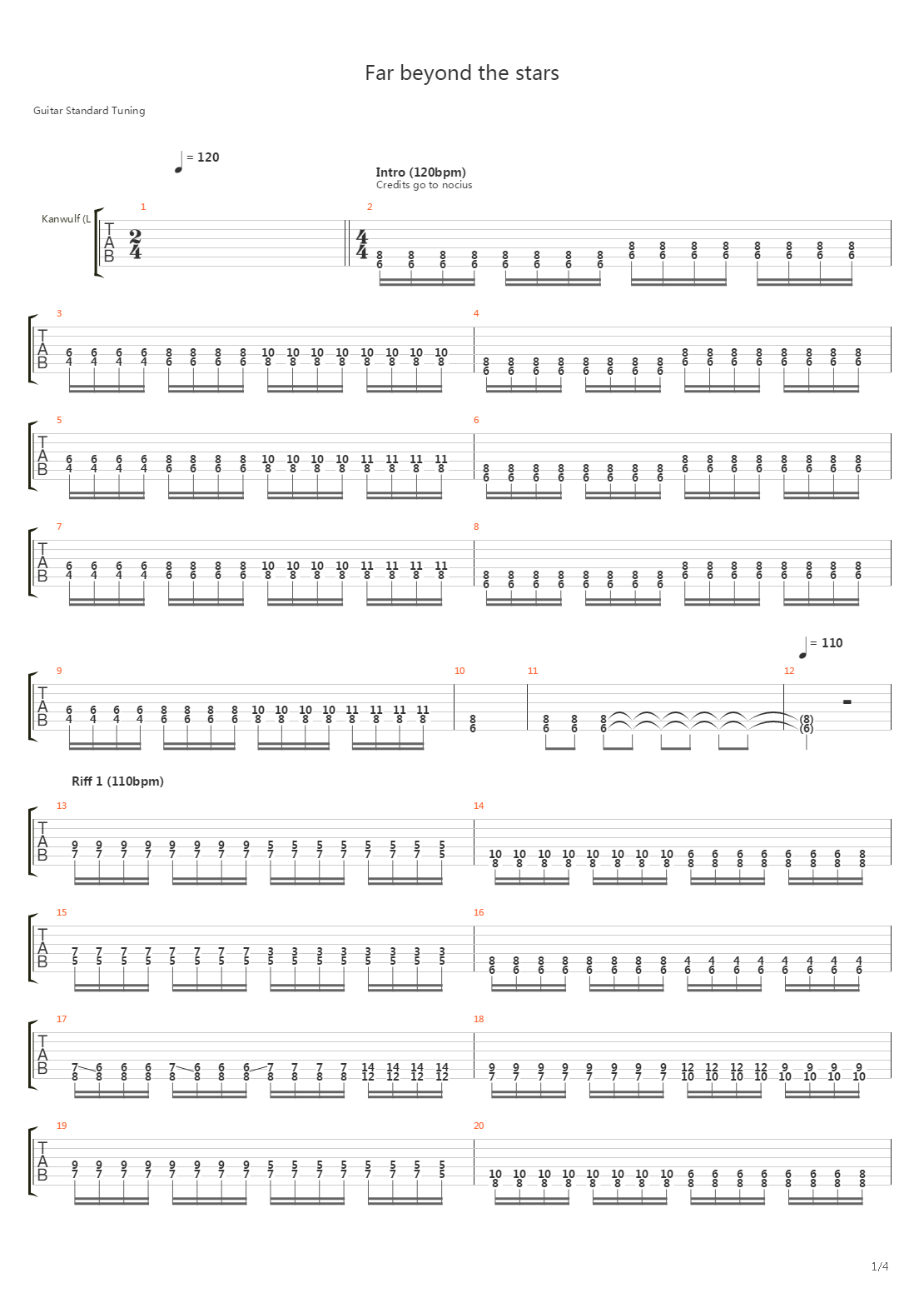 Far Beyond The Stars吉他谱