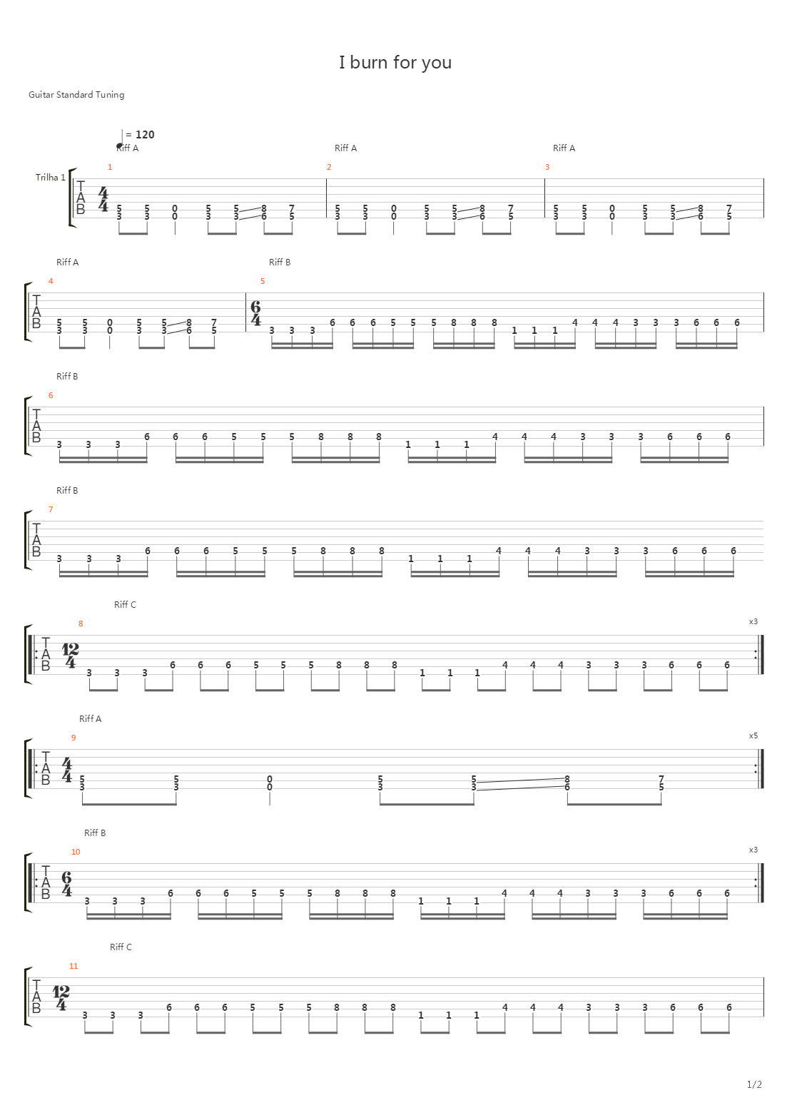 I Burn For You吉他谱