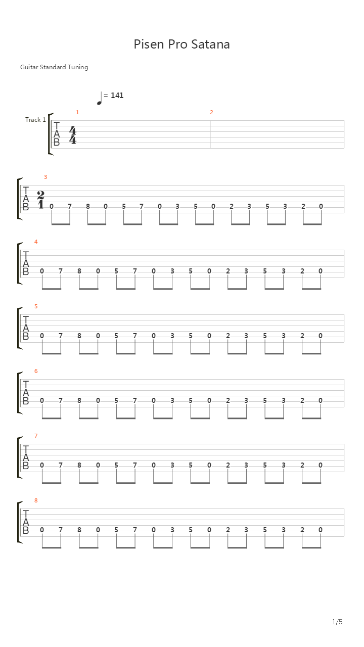 Pisen Pro Satana吉他谱