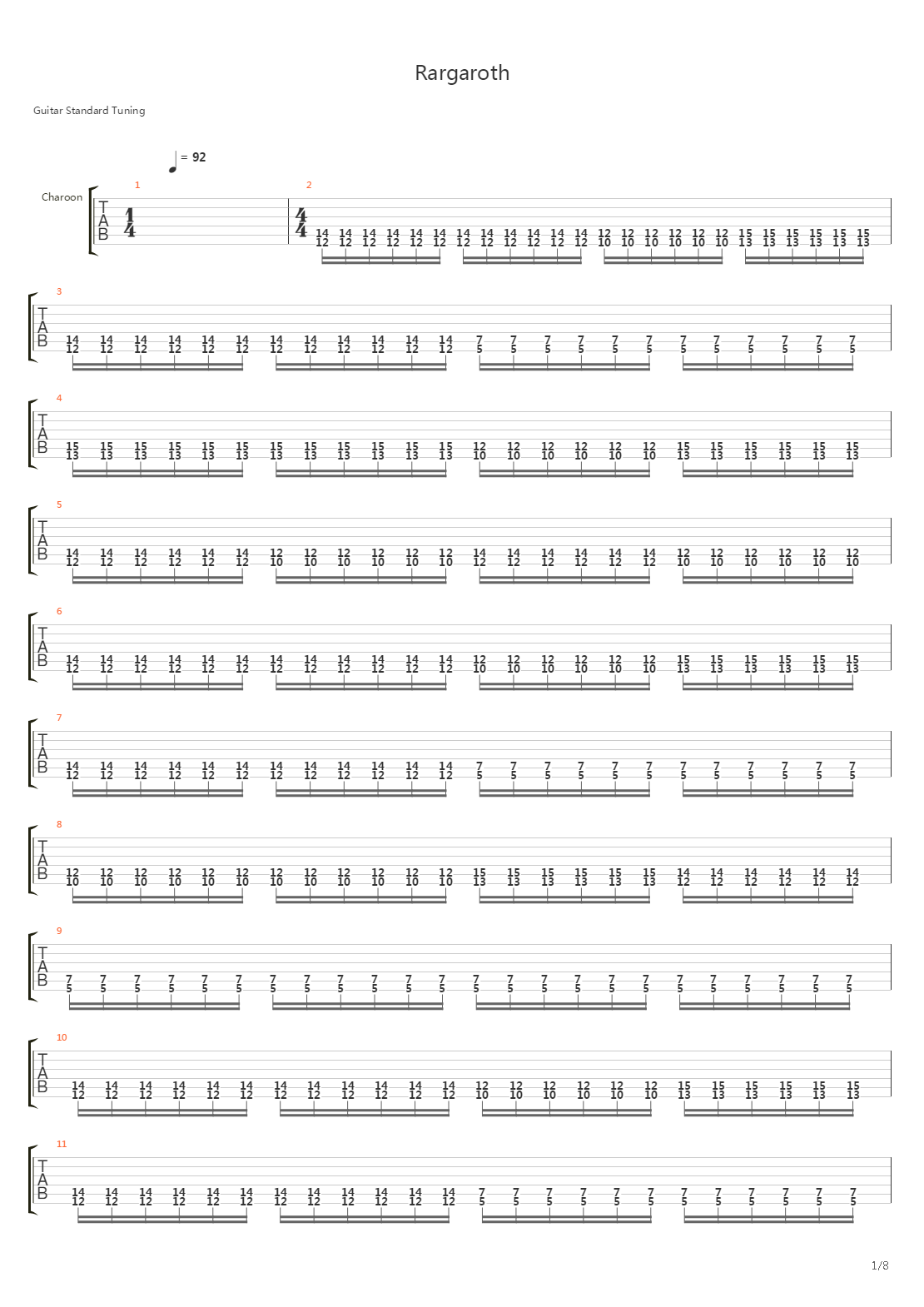 Rargaroth吉他谱