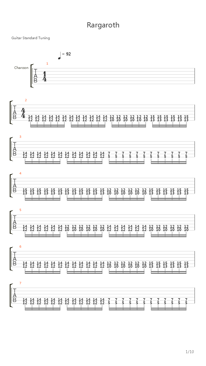 Rargaroth吉他谱