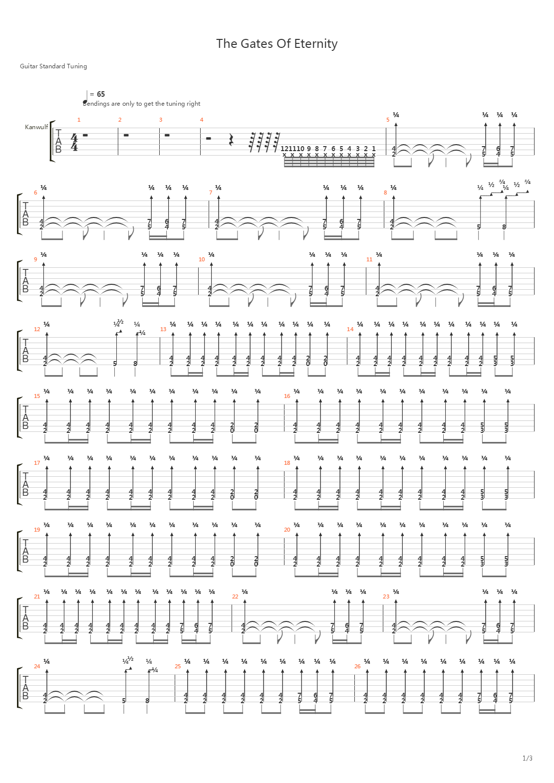 The Gates Of Eternity吉他谱