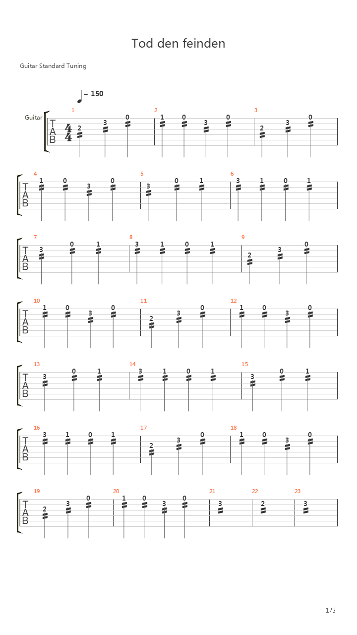 Tod Dein Feinden吉他谱