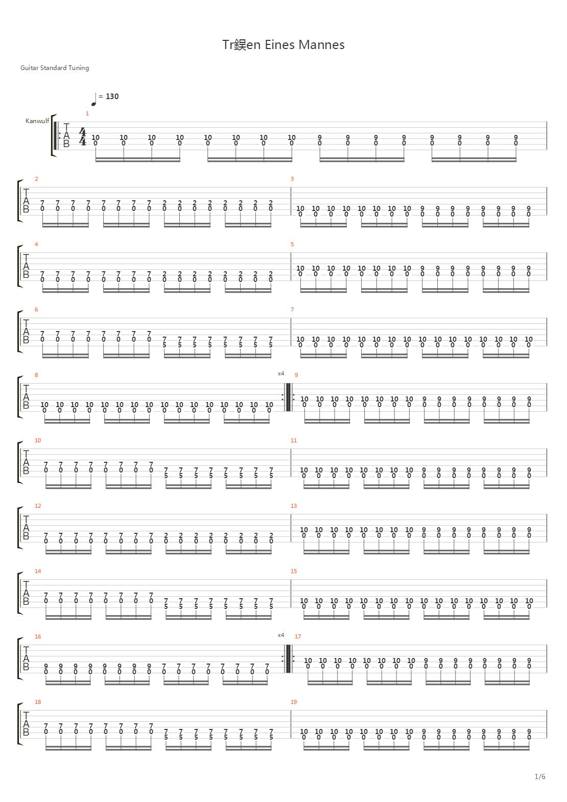 Trnen Eines Mannes吉他谱