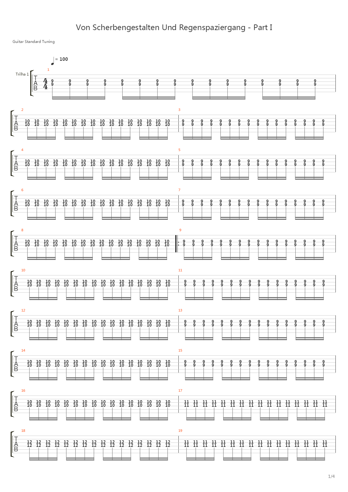 Von Scherbengestalten Und Regenspaziergang吉他谱