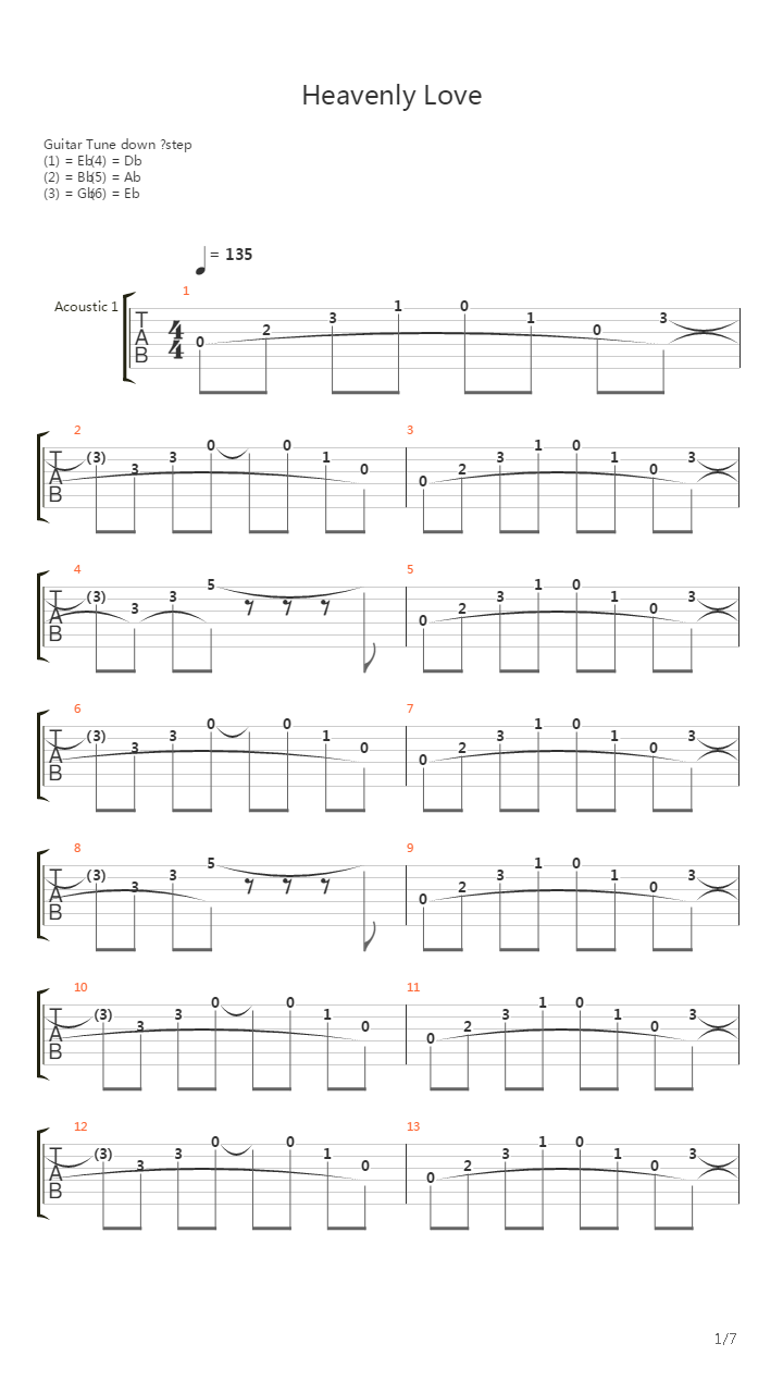 Heavenly Love吉他谱