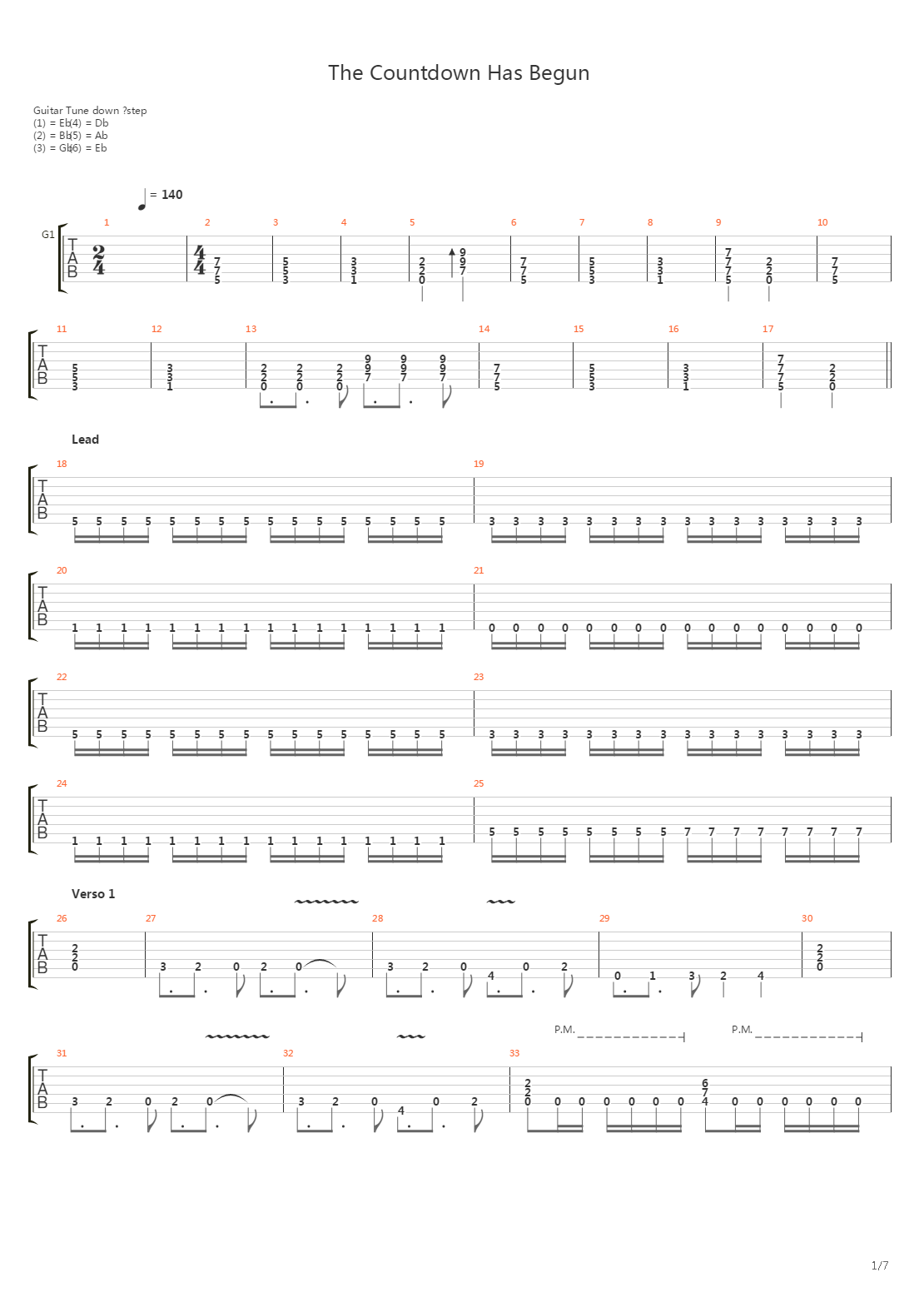 The Cowntdown Has Begun吉他谱
