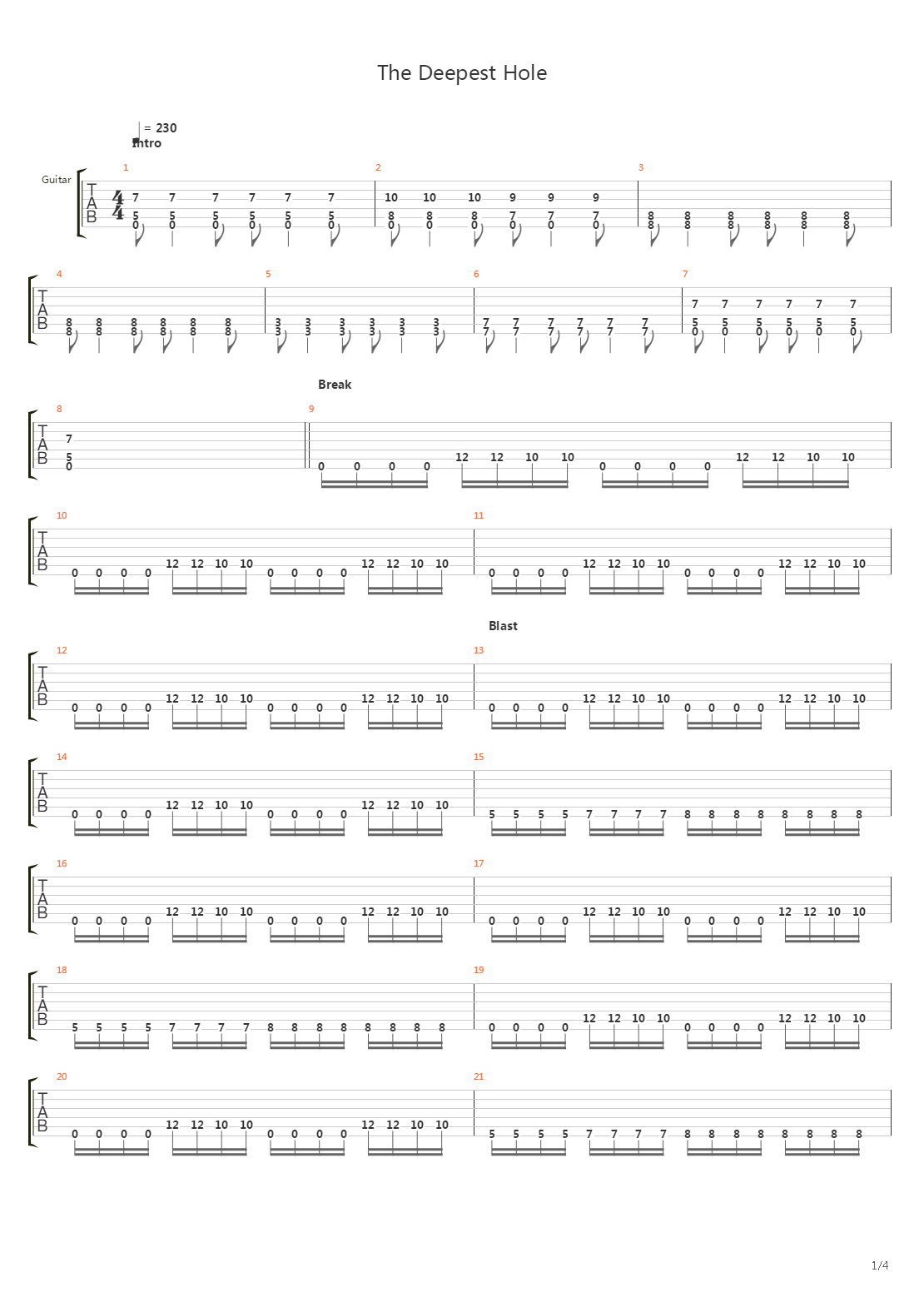 The Deepest Hole吉他谱