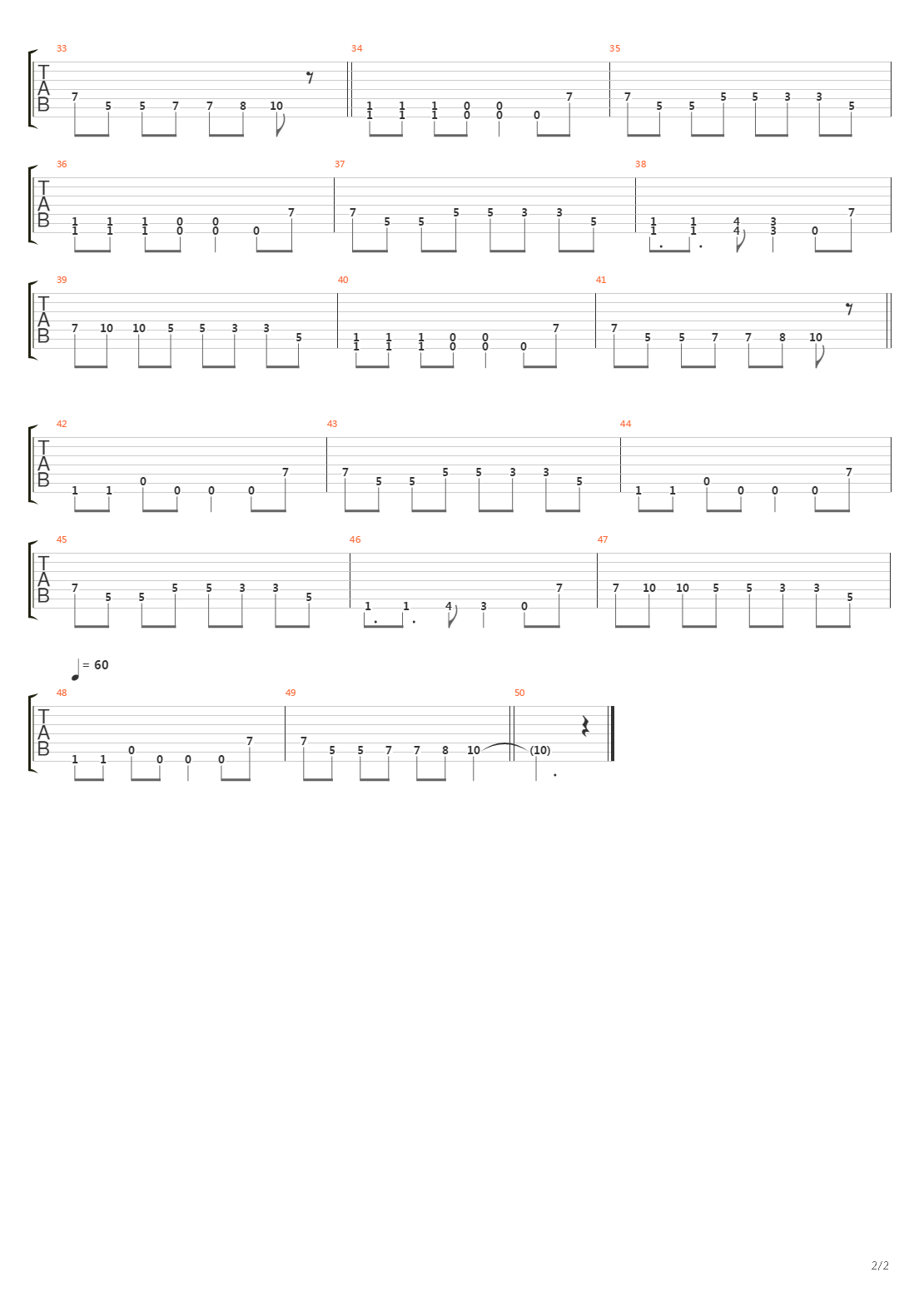 The Final Sleep吉他谱