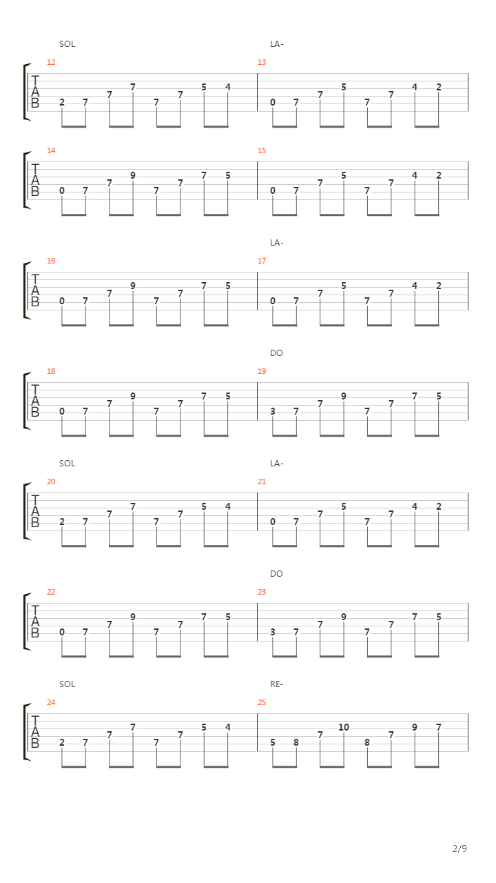 Vivo Sospesa吉他谱