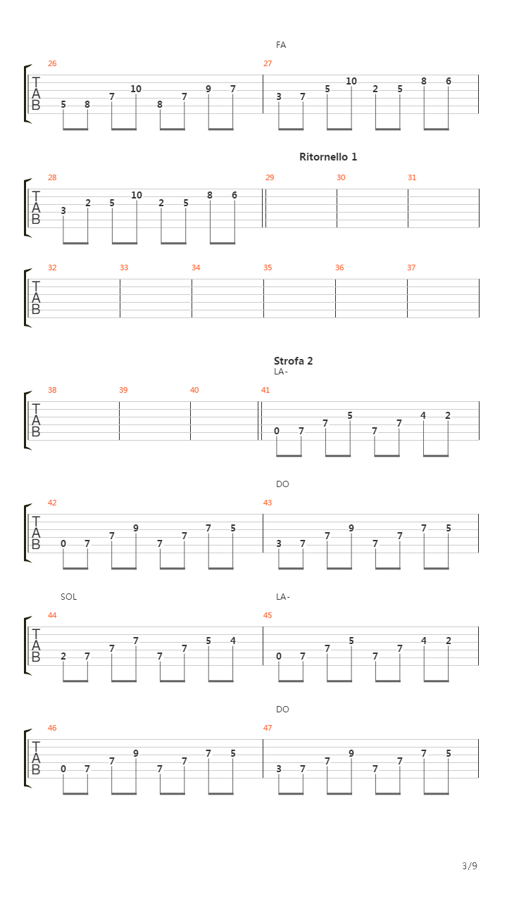 Vivo Sospesa吉他谱