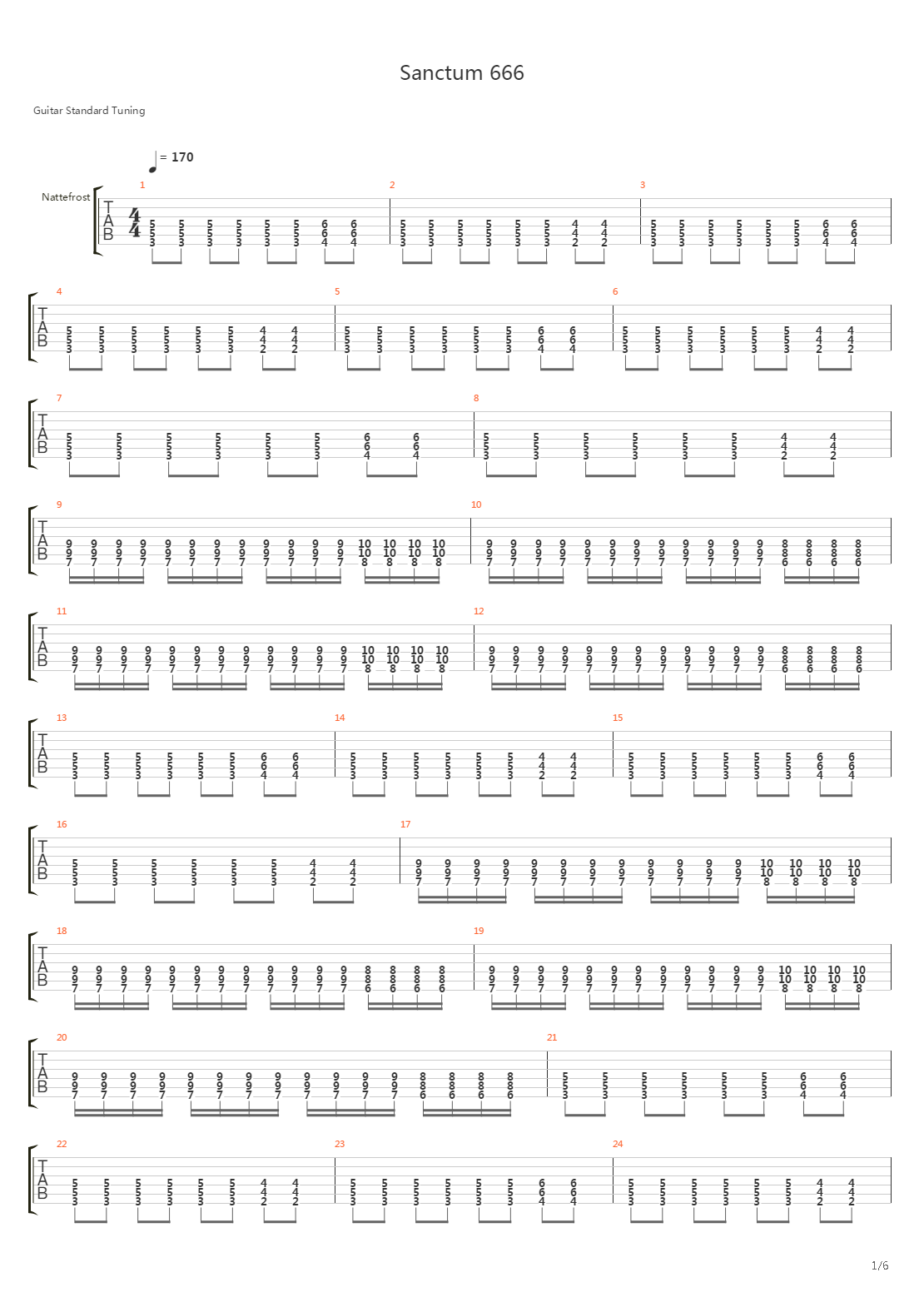 Sanctum 666吉他谱
