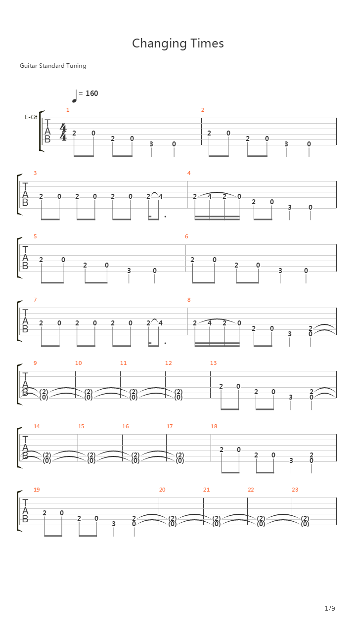 Changing Times吉他谱