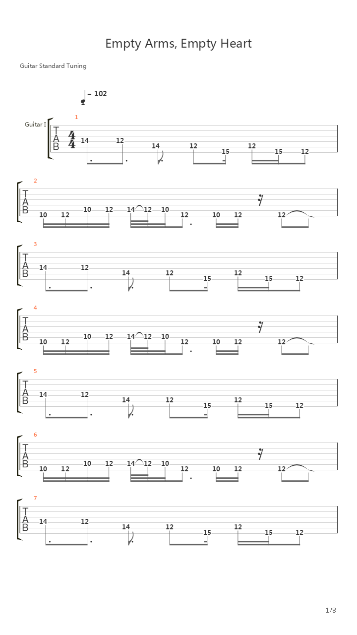Empty Arms Empty Heart吉他谱