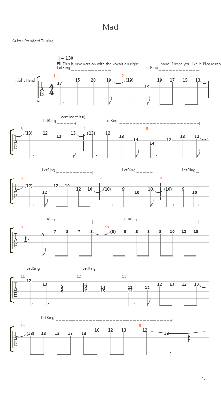 Mad吉他谱