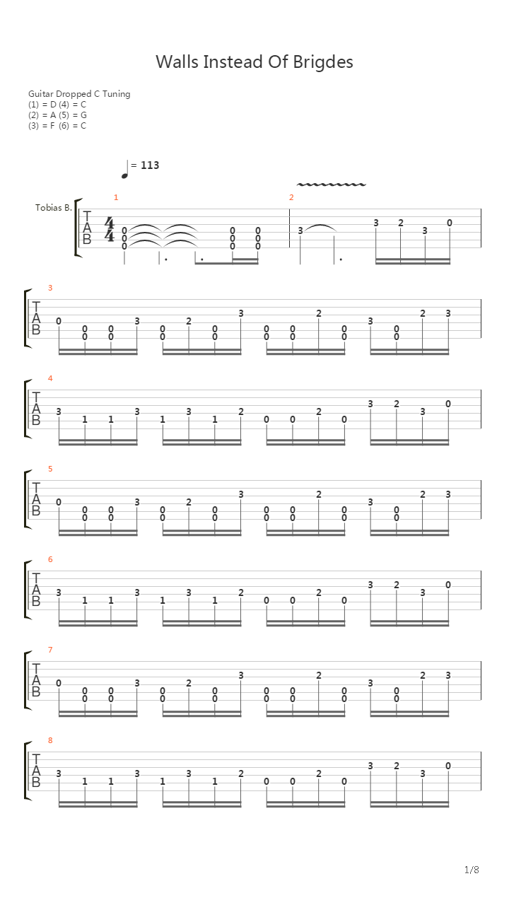 Walls Instead Of Bridges吉他谱