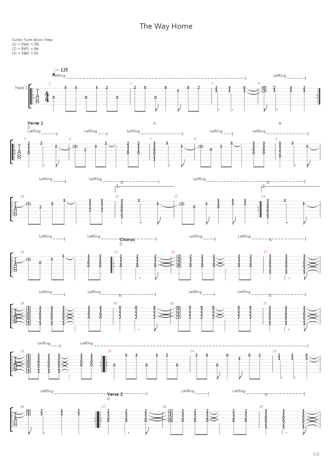 The Way Home吉他谱