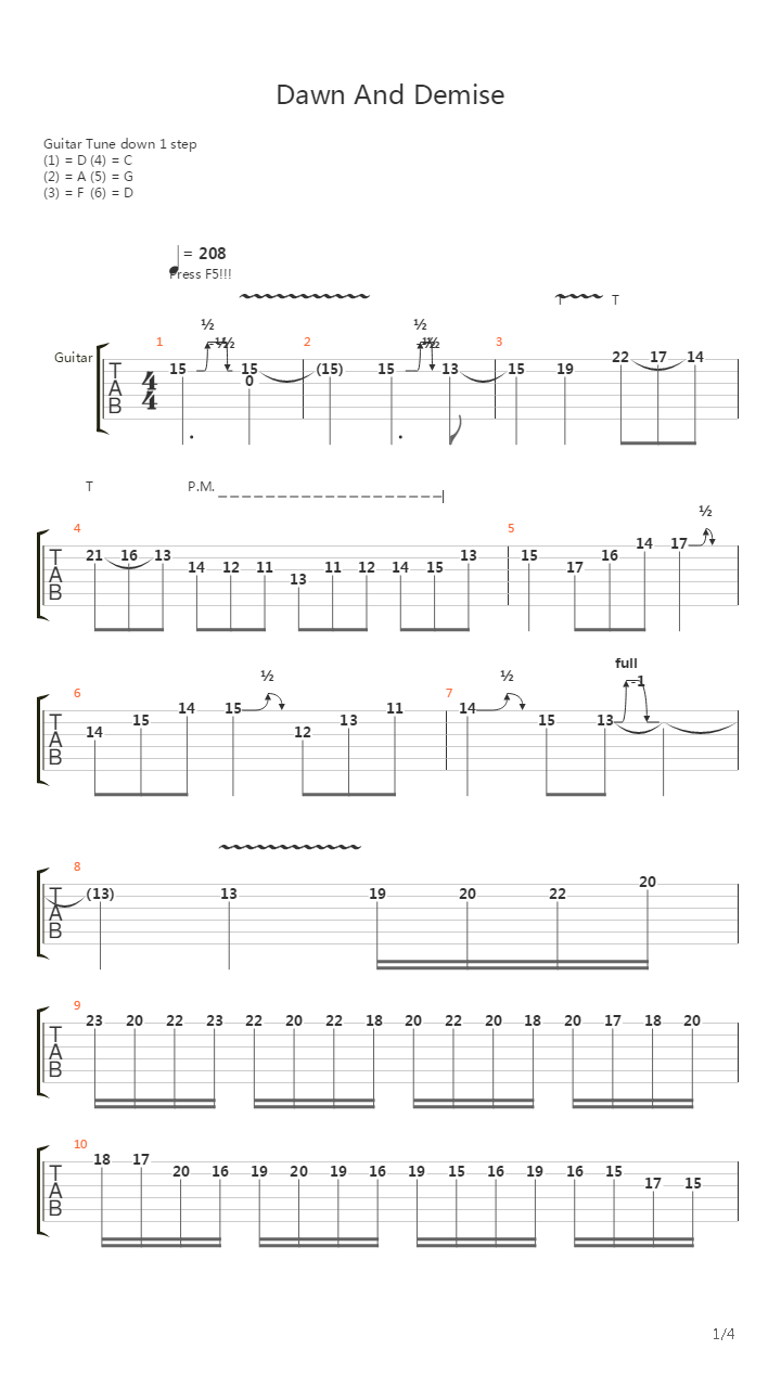Dawn And Demise吉他谱