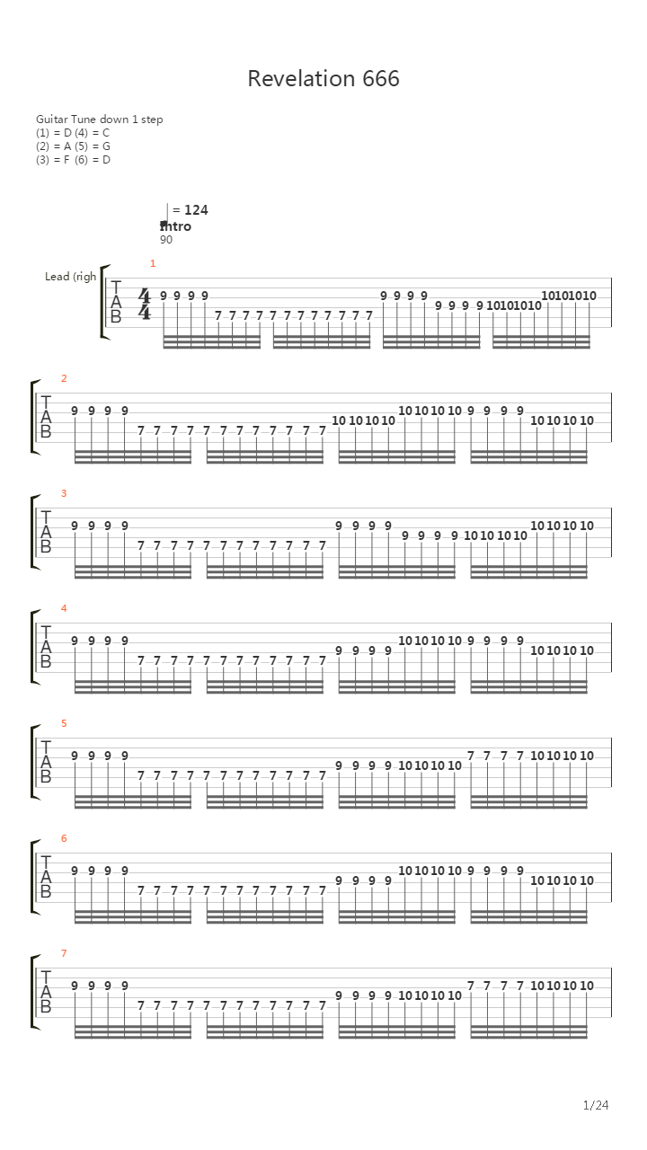 Revelation 666吉他谱