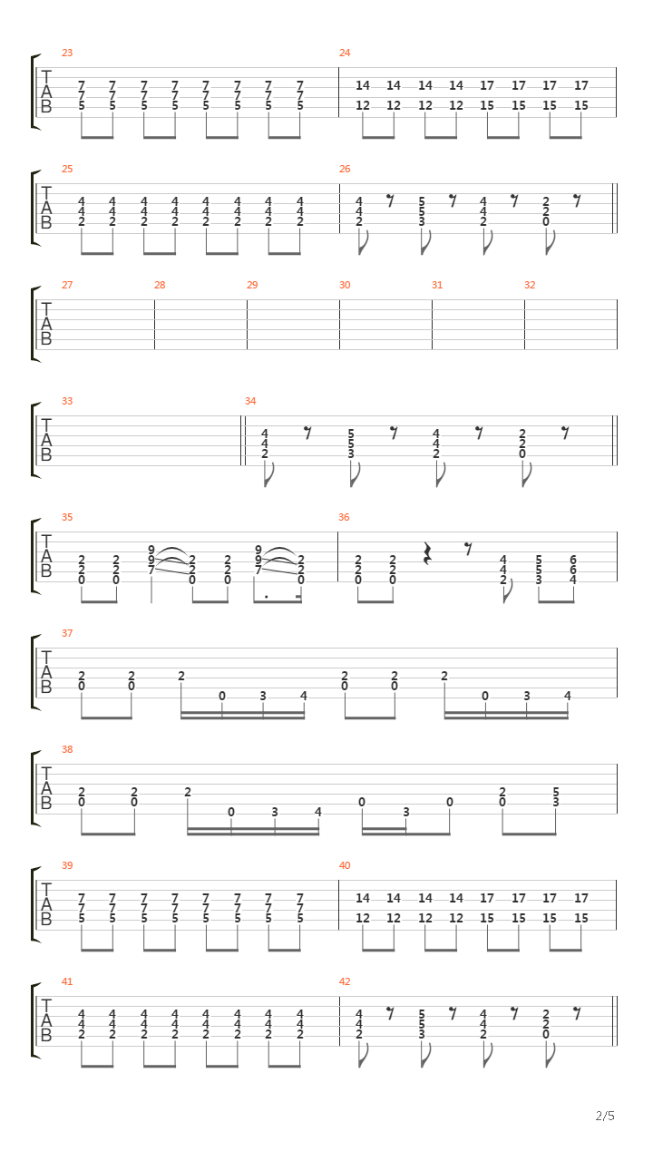 Mentre Tutto Scorre吉他谱