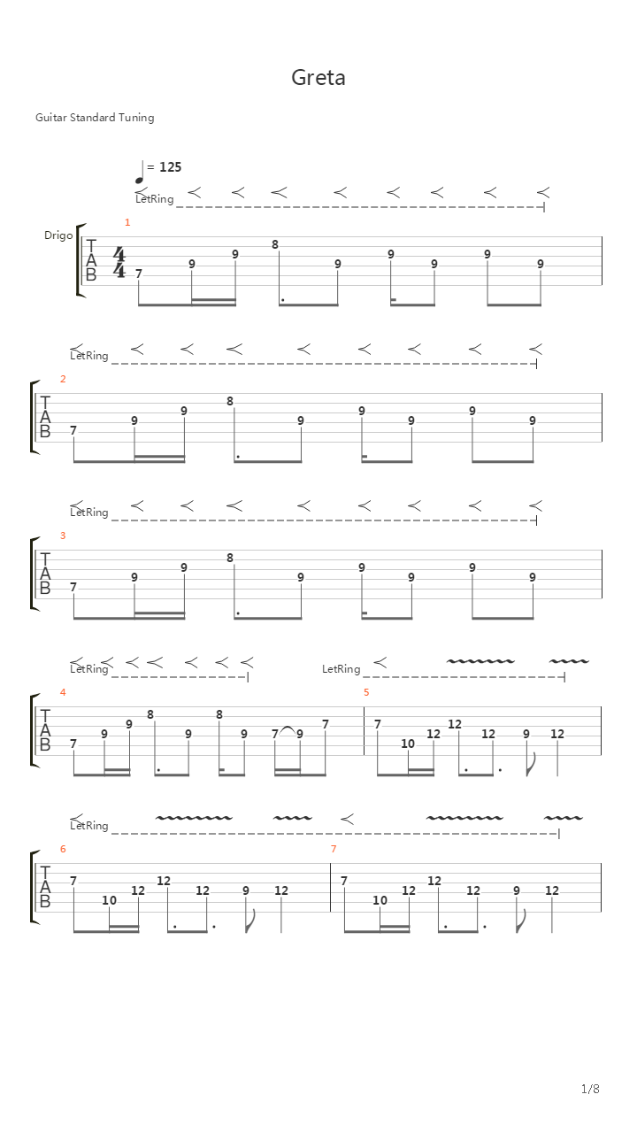 Greta吉他谱
