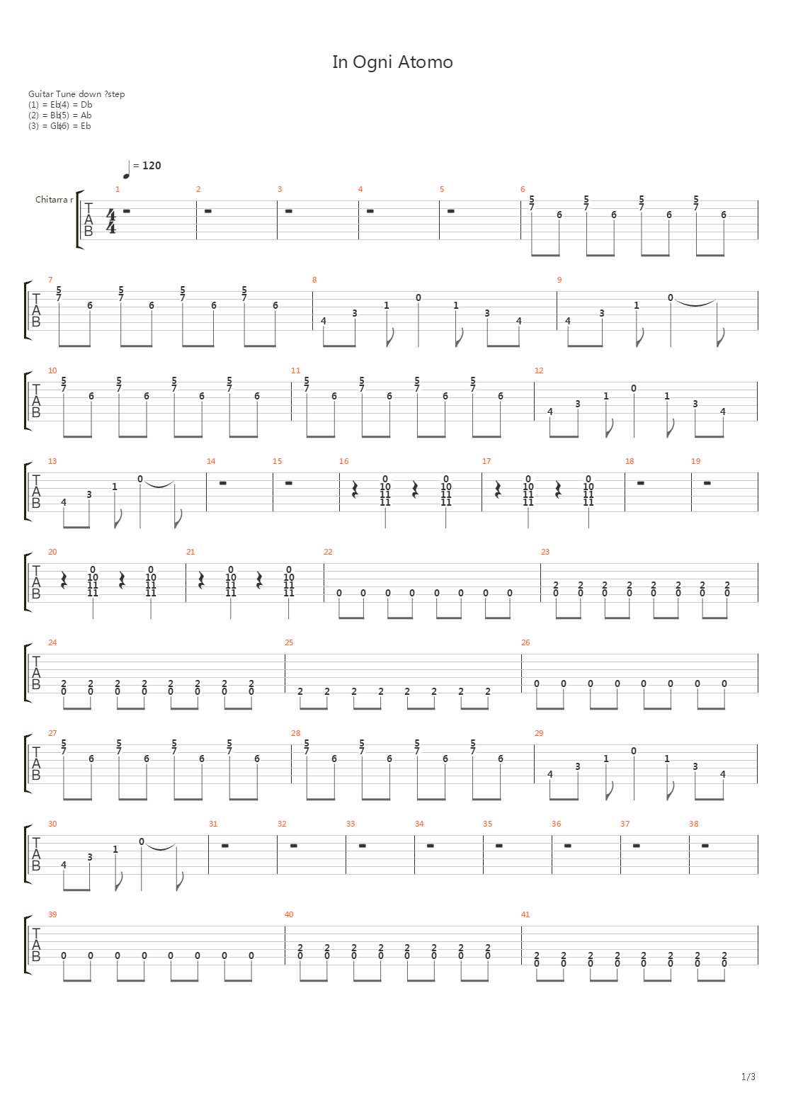 In Ogni Atomo吉他谱