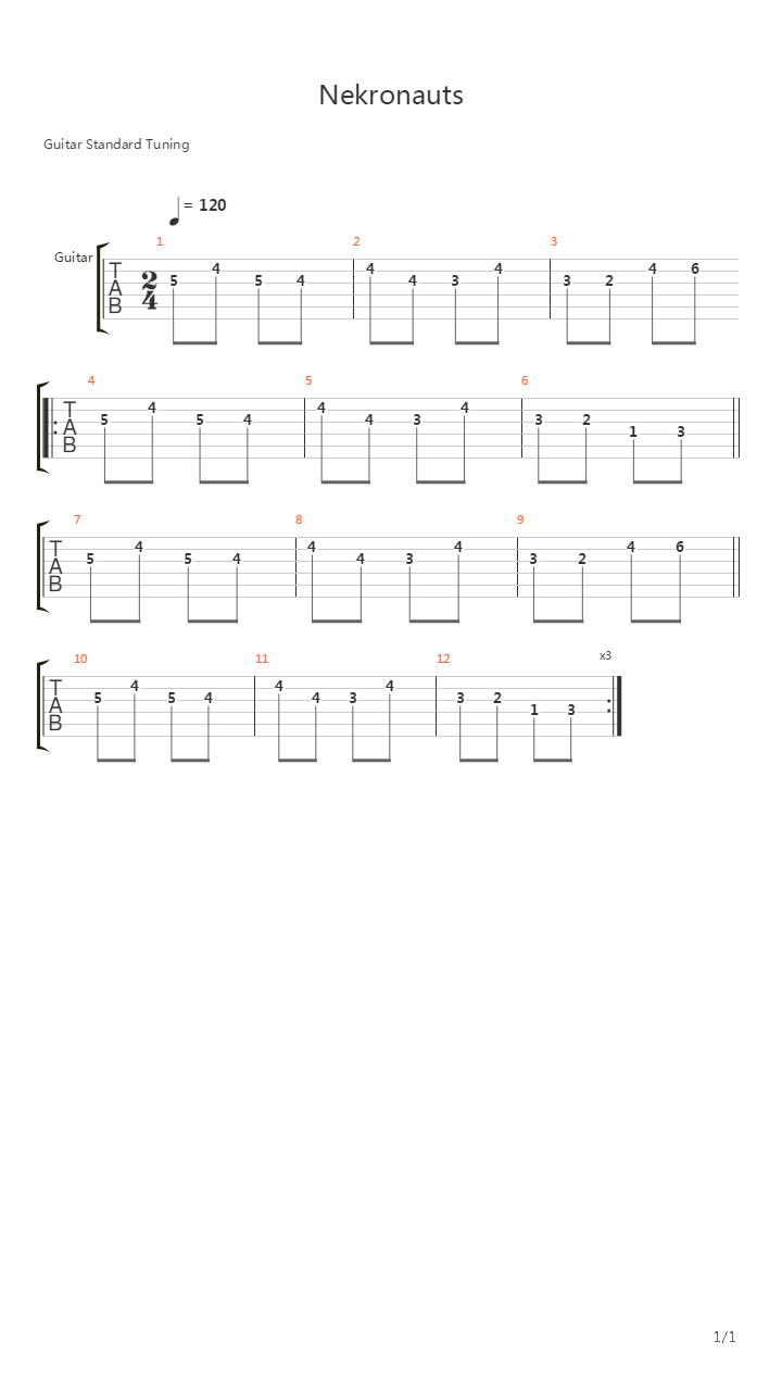 Nekronauts吉他谱