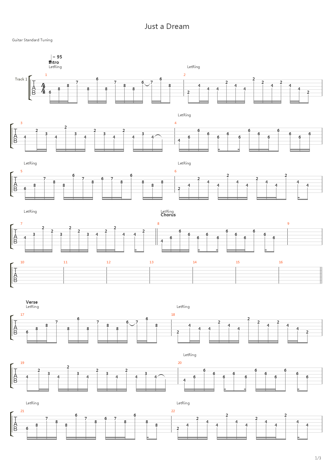 Just A Dream吉他谱