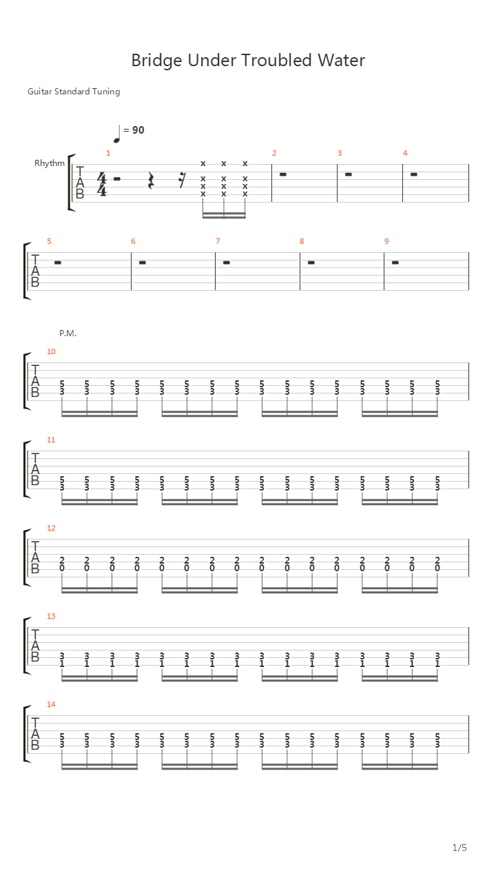 Bridge Under Troubled Water吉他谱