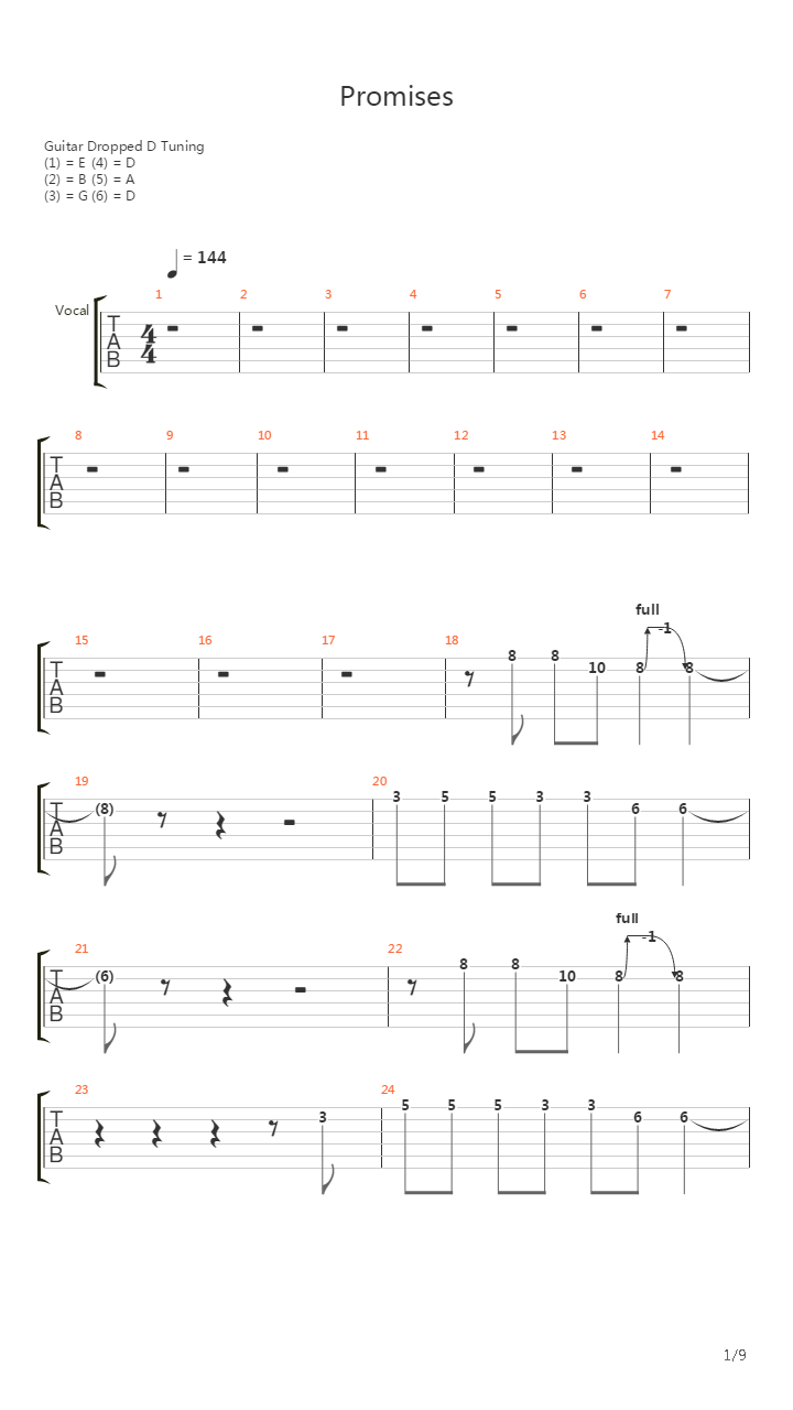 Promises吉他谱