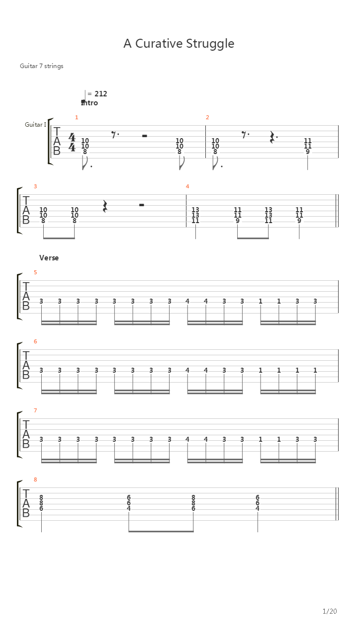 A Curative Struggle吉他谱