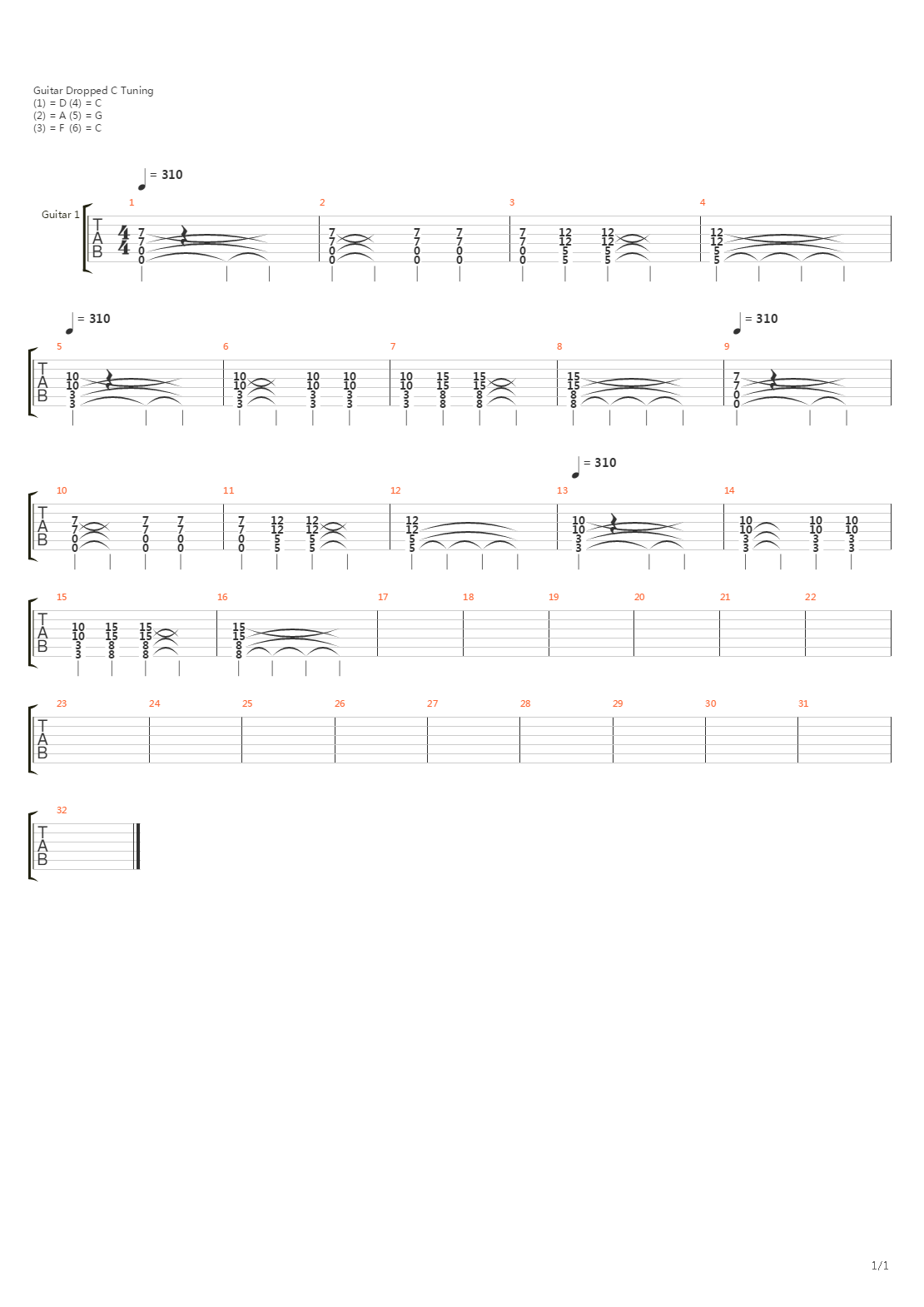 Vorbei吉他谱