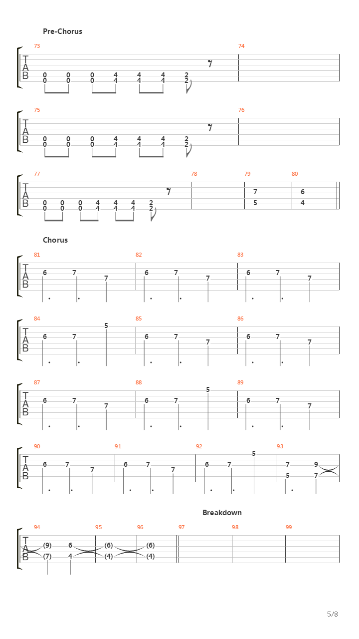 1000 Miles吉他谱