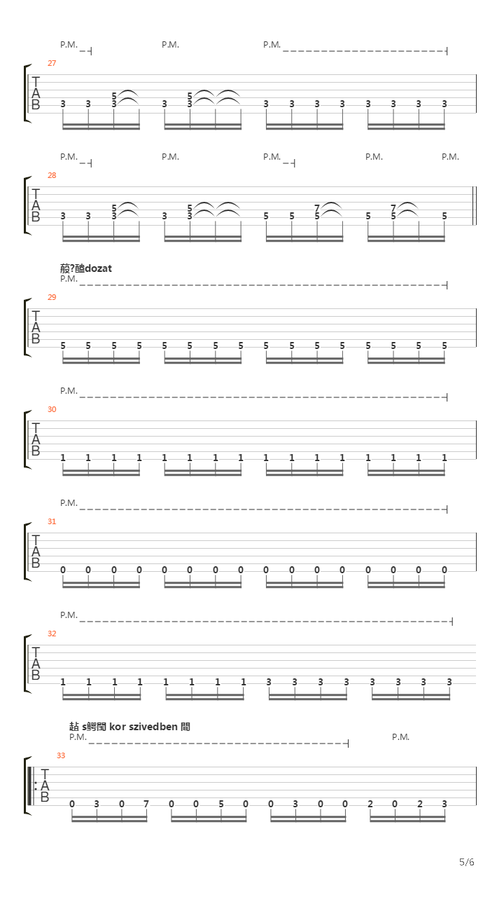 Uj Sotet Kor吉他谱
