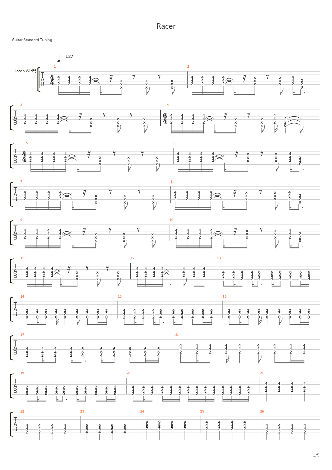 Racer吉他谱