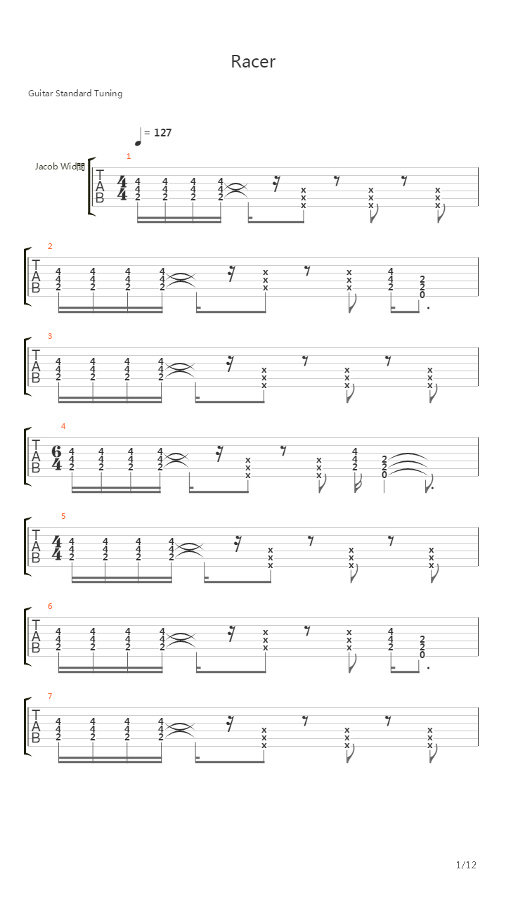 Racer吉他谱